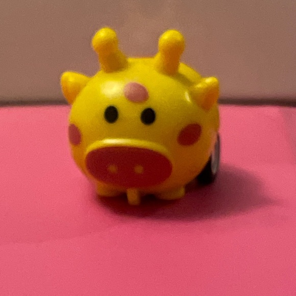 Yellow Giraffe Toy Car Keychain or bag tag - Picture 1 of 4